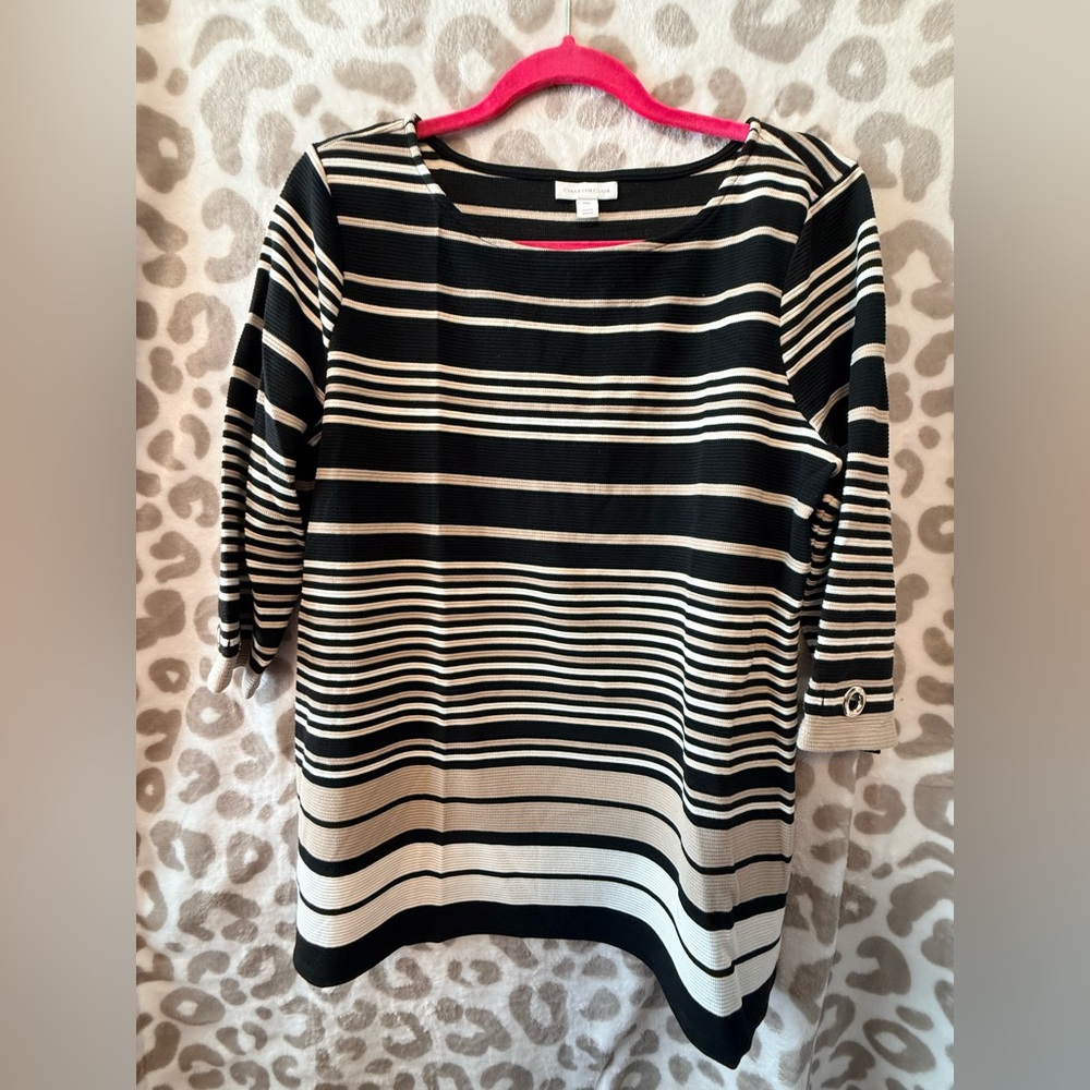 Women’s Charter Club Striped Top - Size PXL